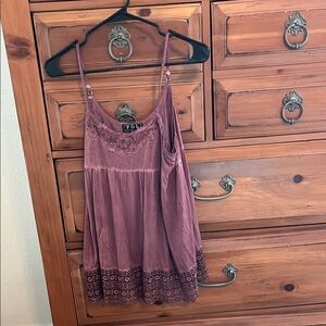 POL Smocked Lace Camisole in Pink and Purple NWOT